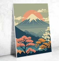 PEINTURE AU NUMERO 30 X 40 MONT FUJI