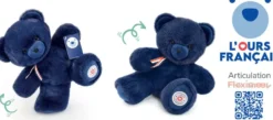 PELUCHE - L’OURS FRANCAIS 35 CM BLEU REVES