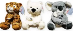 PELUCHE MAMAN ET BEBE ANIMAL SAUVAGE 28 CM