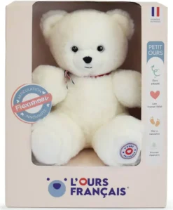 PELUCHE -PETIT OURS 25 CM - BLANC FLOCON