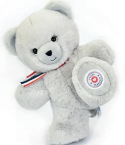 PELUCHE - PETIT OURS 25 CM - GRIS PERLE