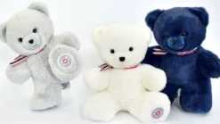 PELUCHE - PETIT OURS 25 CM - GRIS PERLE