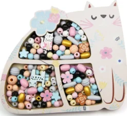 PERLES - COFFRET PERLES BOIS CHAT