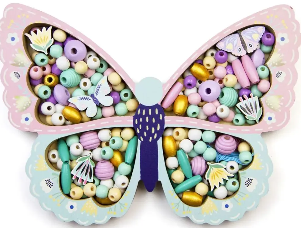 PERLES - COFFRET PERLES BOIS PAPILLON