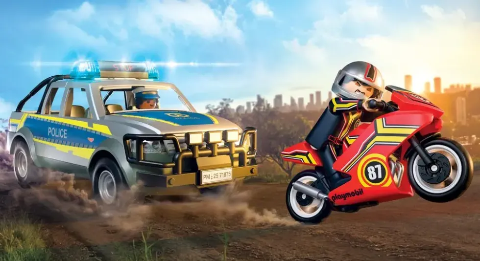 PICK-UP DE POLICE, MOTO ET 2 PERSONNAGES-71875