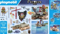 PIRATE AVEC RADEAU FLOTTANT ET TRESOR - 71794