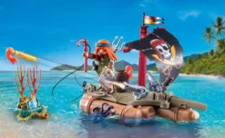 PIRATE AVEC RADEAU FLOTTANT ET TRESOR - 71794