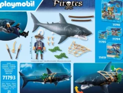 PIRATE ET REQUIN AVEC MACHOIRE ARTICULEE - 71793