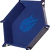 PISTE DE DES - CRITICAL BLUE 19 X 19 CM - CUIR ET VELOURS
