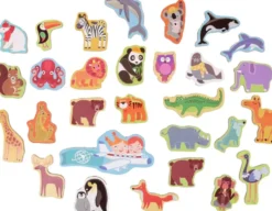 PLATEAU DES CONTINENTS 40X30 CM MAGNETIQUE AVEC ANIMAUX30 PIECES