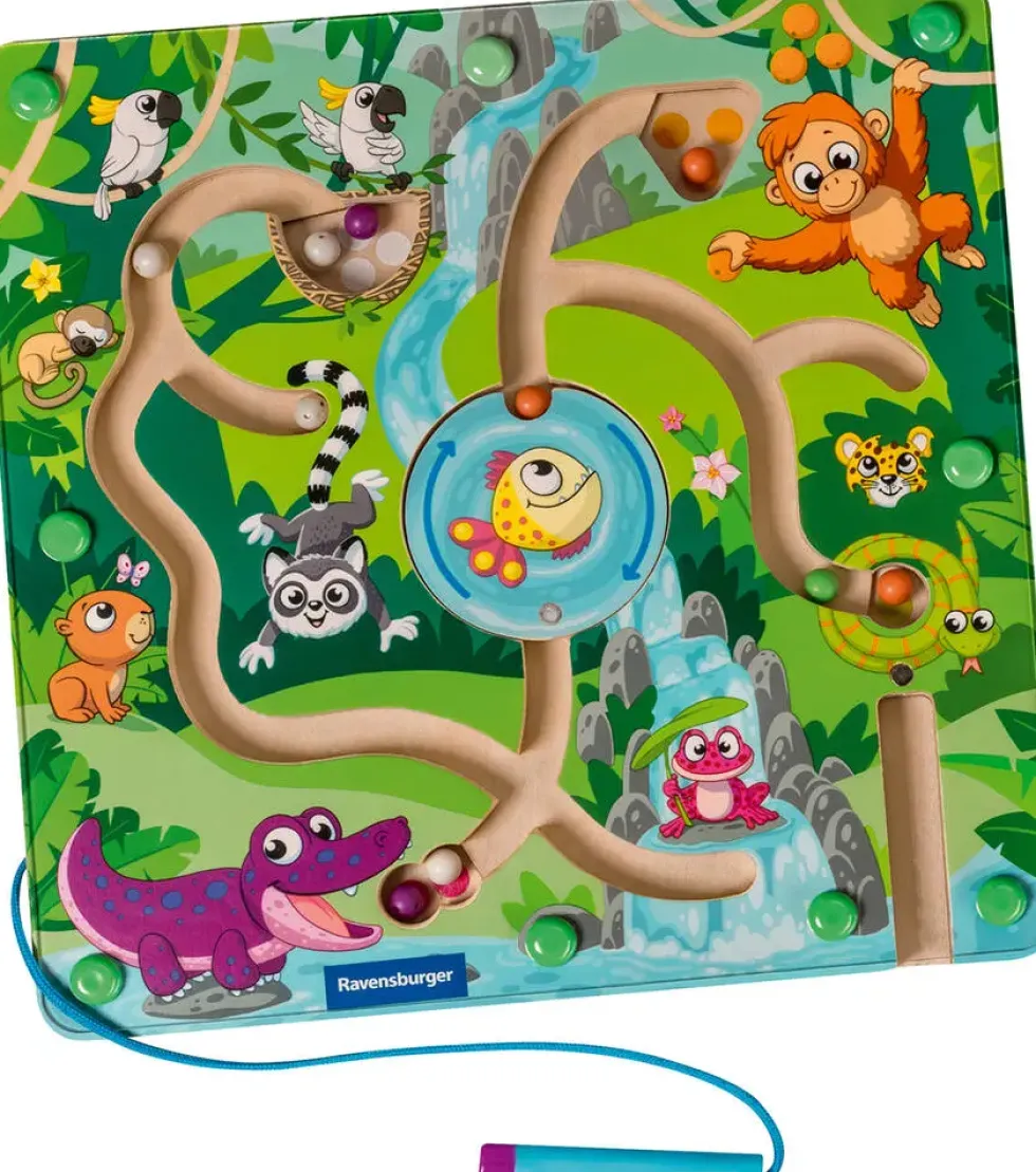 PLAY+ - LABYRINTHE MAGNETIQUE EN BOIS - DANS LA JUNGLE