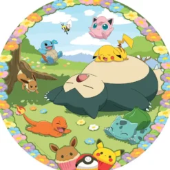 POKEMON EN FLEURS - PUZZLE ROND 500 PIECES