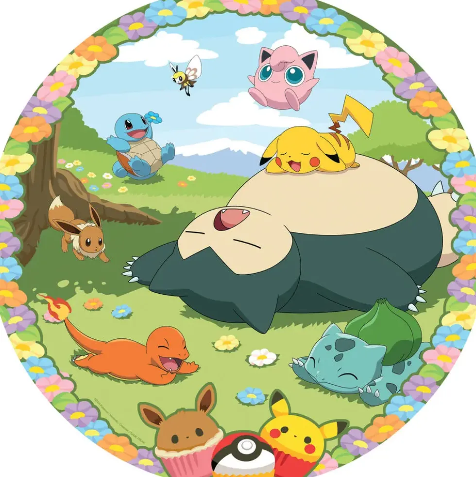 POKEMON EN FLEURS - PUZZLE ROND 500 PIECES