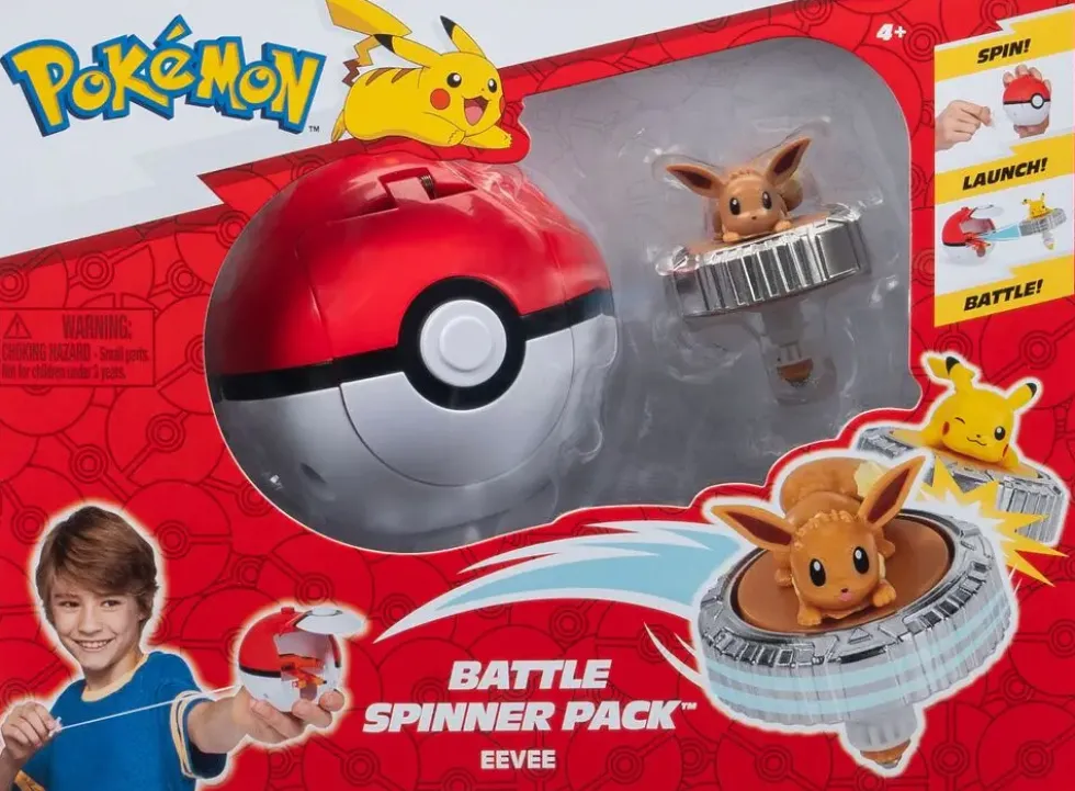 POKEMON- PACK TOUPIES AVEC LANCEUR DE TOUPIE POKE BALL