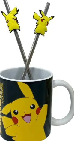 POKEMON - SET CADEAU MUG 2 PAILLES ET UN VERRE