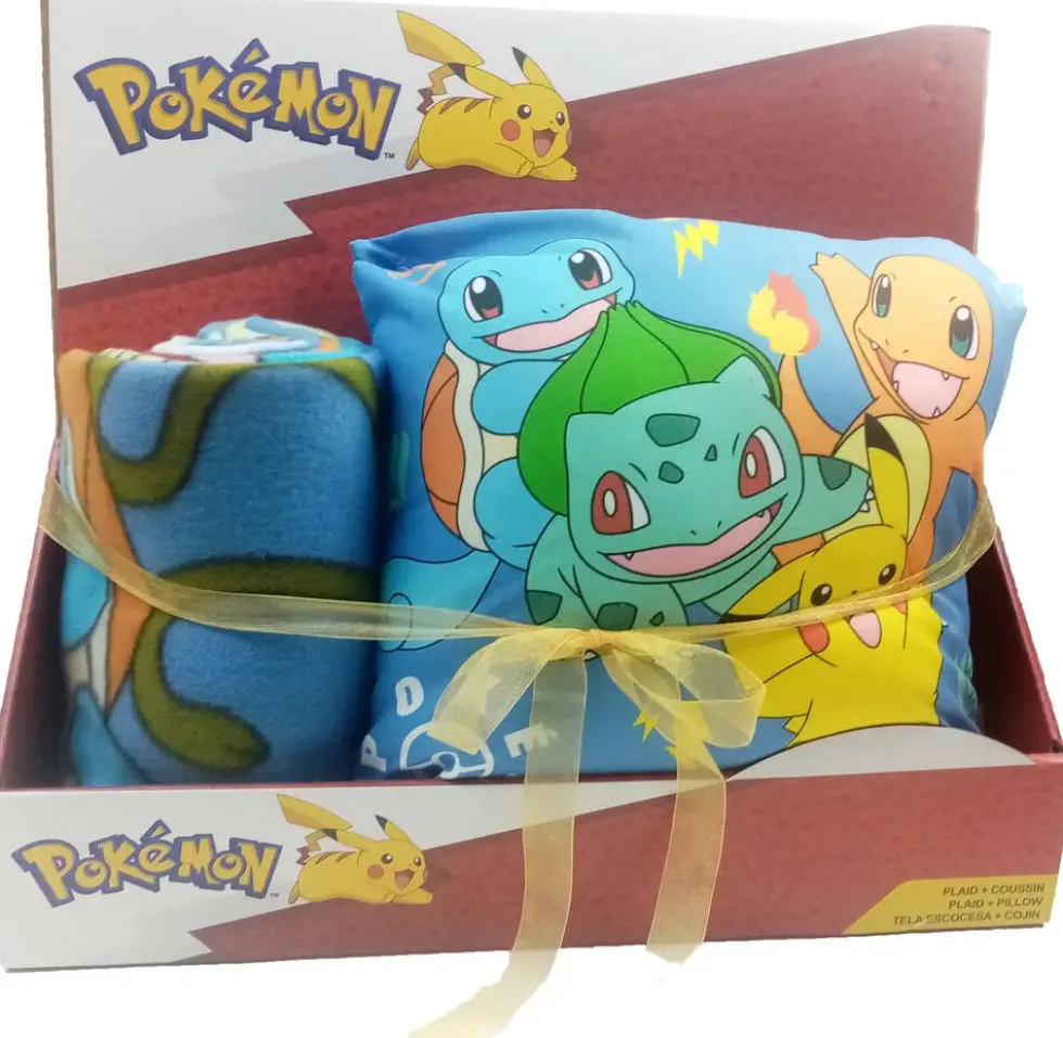 POKEMON SET COUSSIN 35CM + PLAID 100 x 140 CM