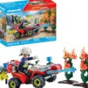 POMPIER AVEC QUAD ET ARBUSTES ENFLAMMES - 71825