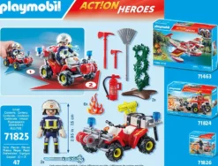 POMPIER AVEC QUAD ET ARBUSTES ENFLAMMES - 71825