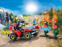 POMPIER AVEC QUAD ET ARBUSTES ENFLAMMES - 71825
