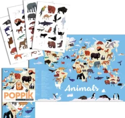 POPPIK DISCOVERY - POSTER A STICKER - LES ANIMAUX