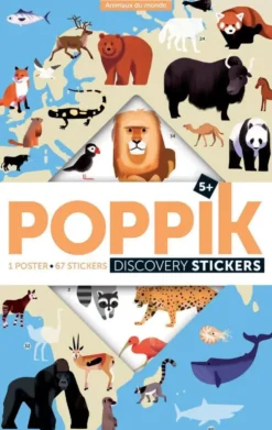 POPPIK DISCOVERY - POSTER A STICKER - LES ANIMAUX
