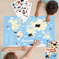 POPPIK DISCOVERY - POSTER A STICKER - LES ANIMAUX