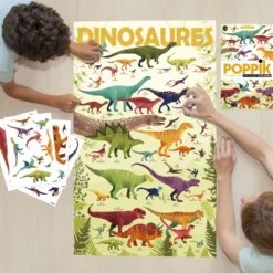 POPPIK DISCOVERY - POSTER A STICKER - LES DINOSAURES