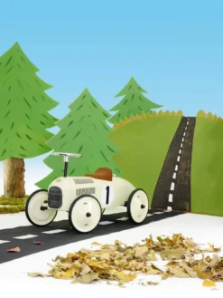 PORTEUR VOITURE VINTAGE BLANC CREME