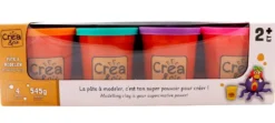 4 POTS DE PATE A MODELER - COULEURS VIVES