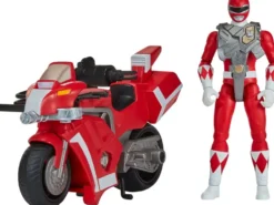 POWER RANGERS - VEHICULE TYRANOSAURE AVEC FONCTION ET FIGURINE 15 CM ROUGE