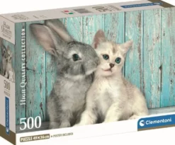 PUZZLE COMPACT 500 PIECES - CAT AND BUNNY