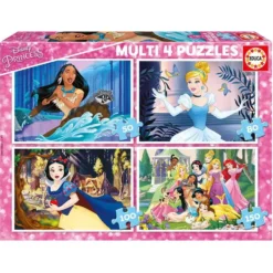 PUZZLE MULTI 4 EN 1 50 A 150 PIECES DISNEY PRINCESSES