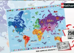 PUZZLE 250 PIECES - CARTE DU MONDE