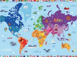 PUZZLE 250 PIECES - CARTE DU MONDE