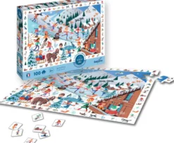 PUZZLE 100 PIECES - CHERCHE ET TROUVE - SPORTS D'HIVER