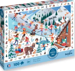 PUZZLE 100 PIECES - CHERCHE ET TROUVE - SPORTS D'HIVER