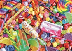 PUZZLE 1000 PIECESCOULEURS SPASH SUCETTES ET BONBONS