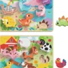 PUZZLE 7 PIECES - FERME ET DINOSAURES EN BOIS