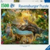 PUZZLE 1500 PIECES - LEOPARDS DANS LA JUNGLE