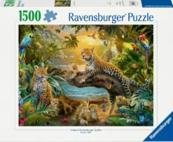PUZZLE 1500 PIECES - LEOPARDS DANS LA JUNGLE