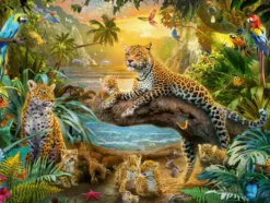 PUZZLE 1500 PIECES - LEOPARDS DANS LA JUNGLE