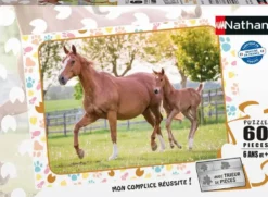 PUZZLE - 60 PIECES - MAMAN BEBE PONEY