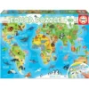 PUZZLE 150 PIECES MAPPEMONDE ANIMAUX