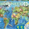 PUZZLE 150 PIECES - MAPPEMONDE DINOSAURES