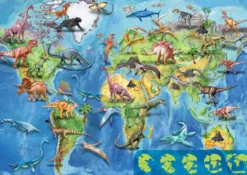 PUZZLE 150 PIECES - MAPPEMONDE DINOSAURES