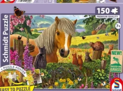 PUZZLE 150 PIECES - MIGNONS VISITEURS DANS LA PRAIRIE