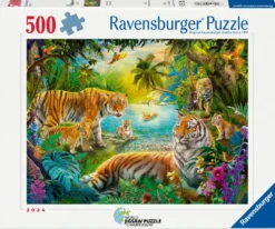 PUZZLE 500 PIECESTIGRES DANS L'OASIS