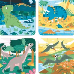 4 PUZZLES DINOSAURES