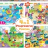 PUZZLES 4 EN 1 PROGRESSIF - À L'ÉCOLE