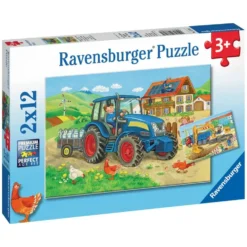 PUZZLES 2X12 PIECES CHANTIER ET FERME